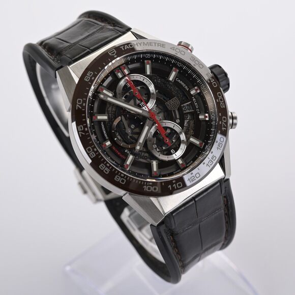 TAG Heuer Carrera CAR201U-0 Skeleton Brown Automatic 43mm Men's Watch - Picture 5 of 12